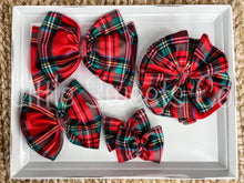 Load image into Gallery viewer, Christmas Plaid Velvet Bows (Choose your Style- Allison, Piggie Set or Biggie Set)