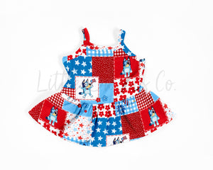 Red, White and Blue Cami Peplum Top (Choose Your Print)