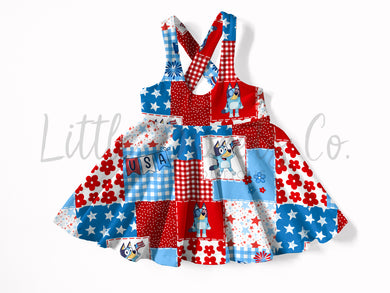 Red, White and Blue  Pinafore (Choose Your Print)