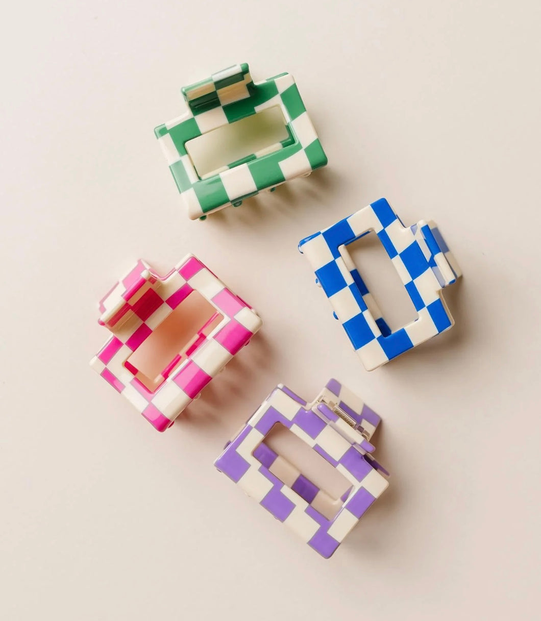 Checker Hair Claw Clip (Choose Your Color)