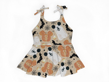 Load image into Gallery viewer, Boho Halloween Cross Back Or Top-Tie Peplum Top (Choose Your Print &amp; Style)
