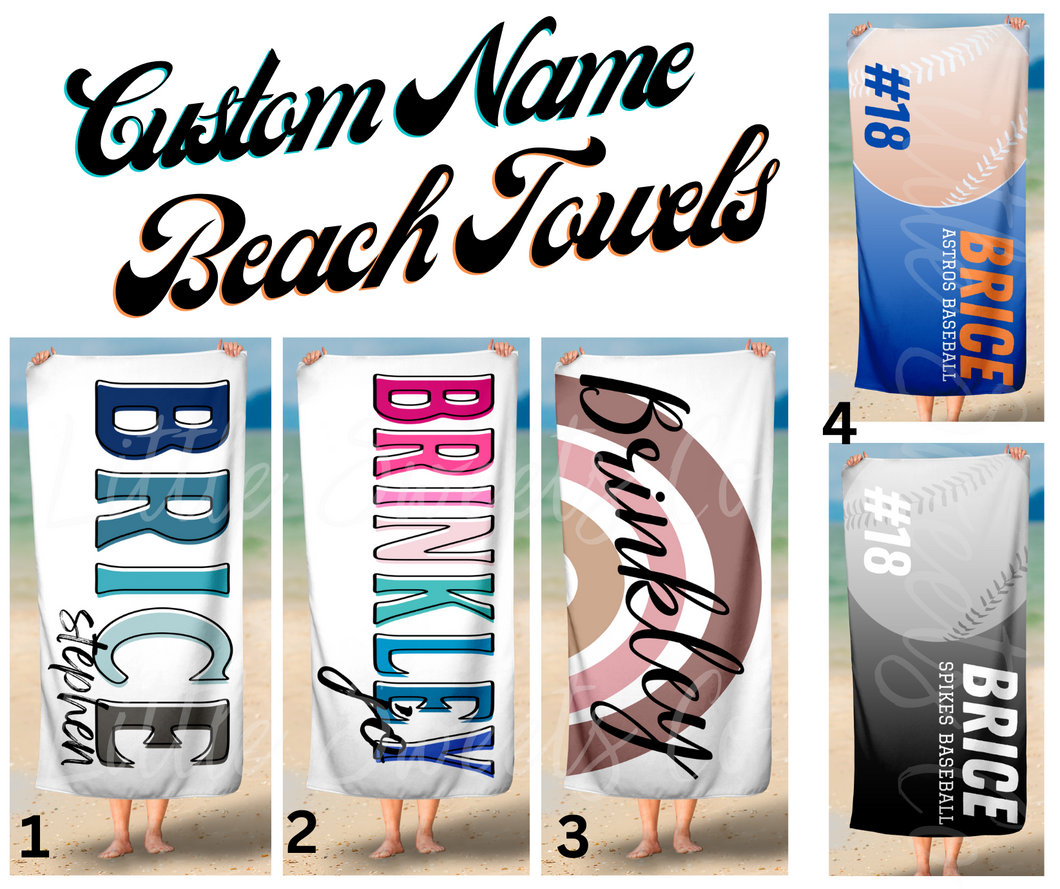 Custom Name Beach Towel